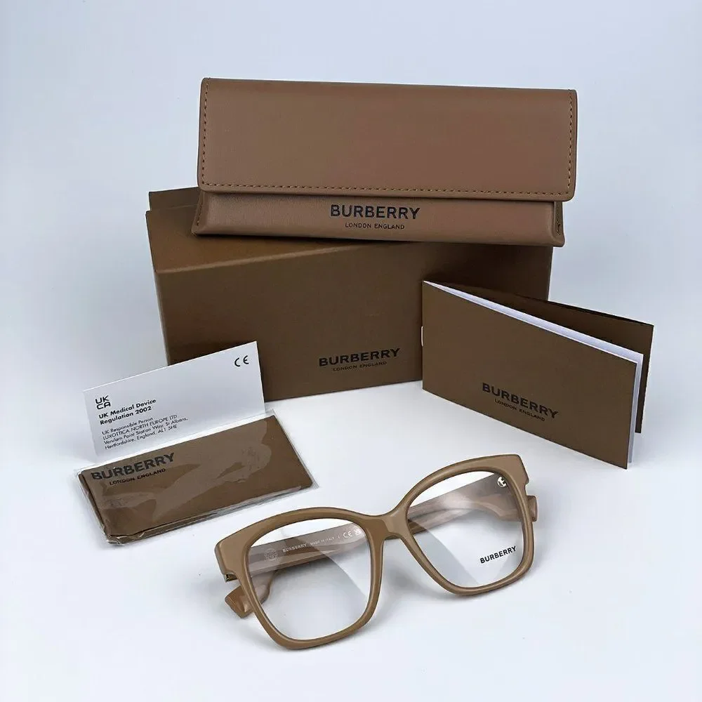 SALE! NEW Burberry BE2363 3990 Beige Square Women Eyeglasses